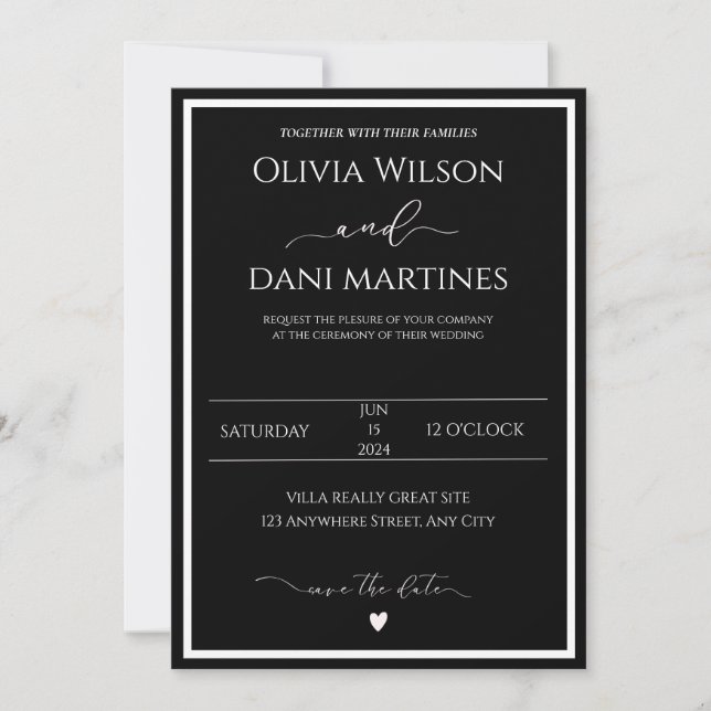 Black and White Invitation (Front)