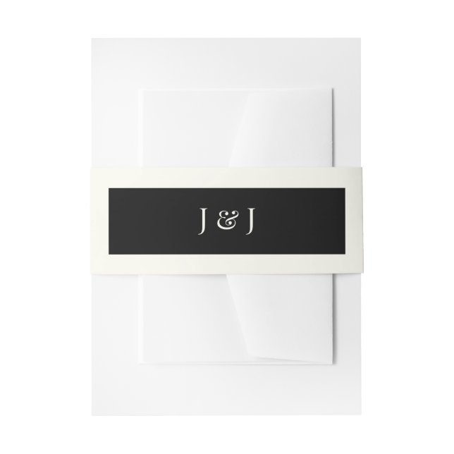Black and White Invitation Belly Band (Front Example)