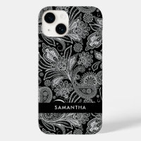 Black and White Islamic Motive Paisley Pattern