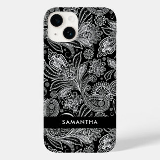 Black and White Islamic Motive  Paisley Pattern Case-Mate iPhone 14 Case