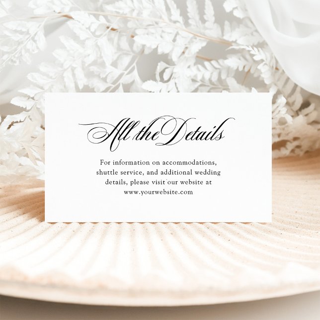 Black and White Italian Elegance | Wedding Details Enclosure Card (Creator Uploaded)