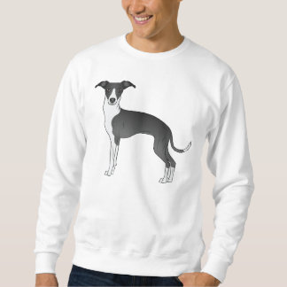 Black And White Italian Greyhound Cute Cartoon Dog Sweatshirt