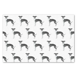 Black And White Italian Greyhound Cute Dog Pattern Tissue Paper