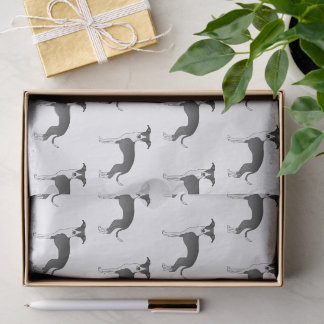 Black And White Italian Greyhound Cute Dog Pattern Tissue Paper