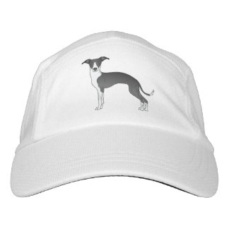 Black And White Italian Greyhound Dog Illustration Hat