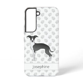 Black And White Italian Greyhound Dog With Paws Samsung Galaxy S22 Case