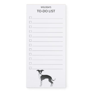 Black And White Italian Greyhound To-Do List Magnetic Notepad