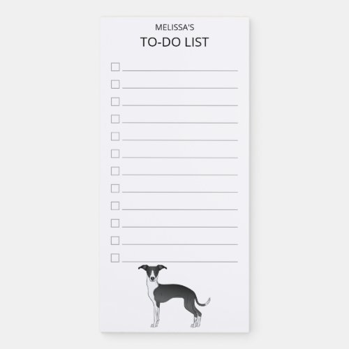 Black And White Italian Greyhound To_Do List Magnetic Notepad
