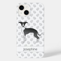 Black And White Italian Greyhound With Custom Name