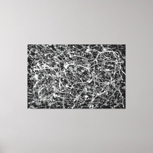 BLACK AND WHITE IV - Action painting -Abstract- Canvas Print