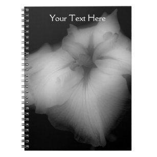 Black And White Japanese Iris Flower Notebook