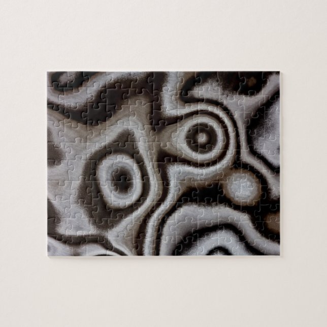 Black and white Jasper stone Jigsaw Puzzle (Horizontal)