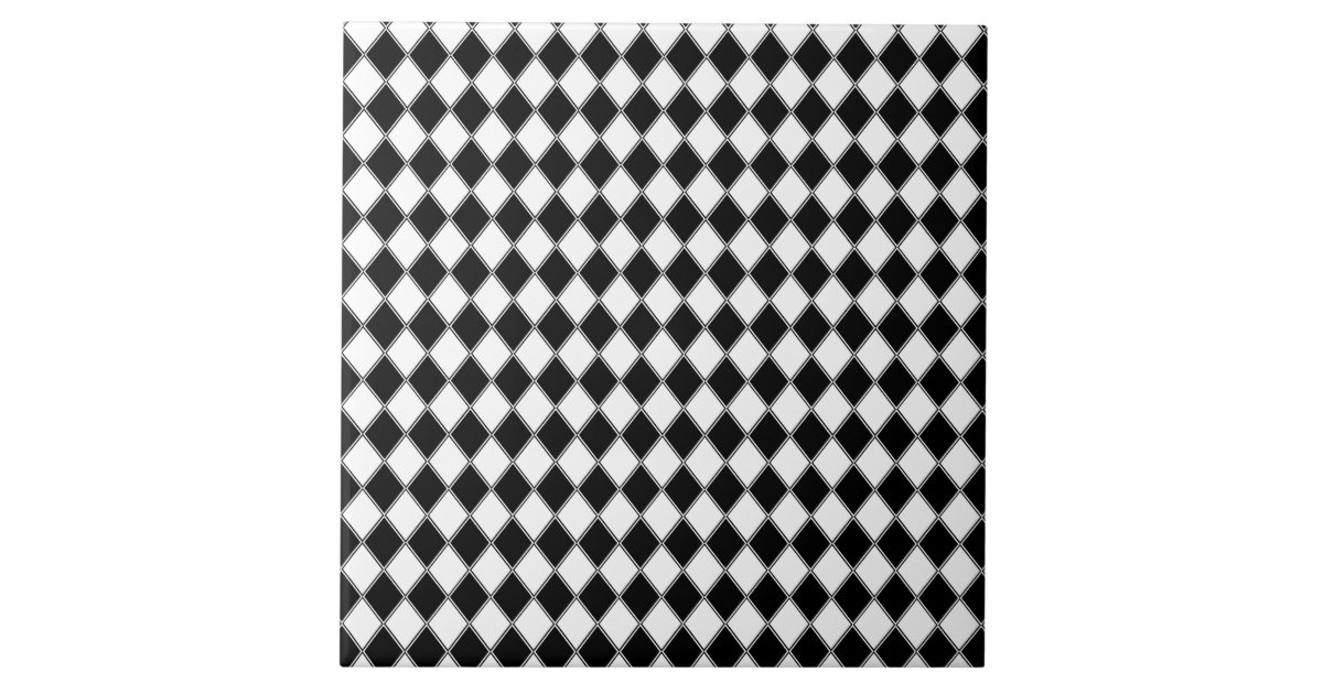 Black and White Jester Harlequin Ceramic Tile Zazzle