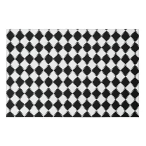 Black and White Jester Harlequin Faux Canvas Print
