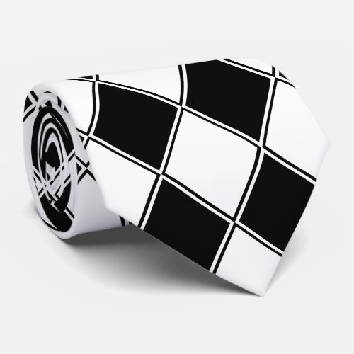 Black and White Jester Harlequin Neck Tie