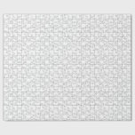 Black and white jigsaw puzzle repeating pattern wrapping paper