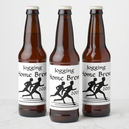 Black and White Jogging Beer Label