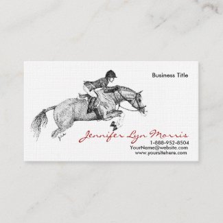 Black and White Jumer Horse Business Card