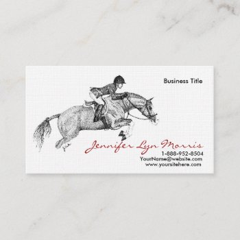 Black And White Jumer Horse Business Card by PaintingPony at Zazzle