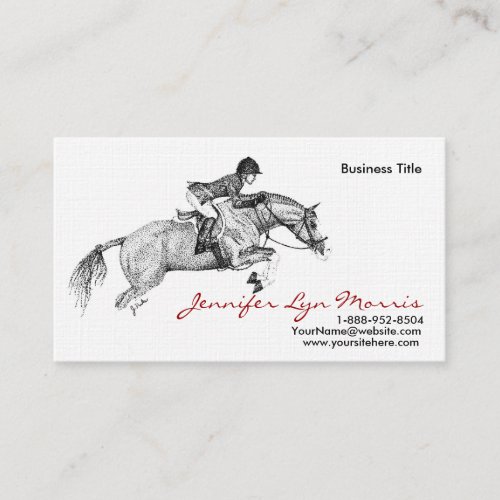 Black and White Jumer Horse Business Card