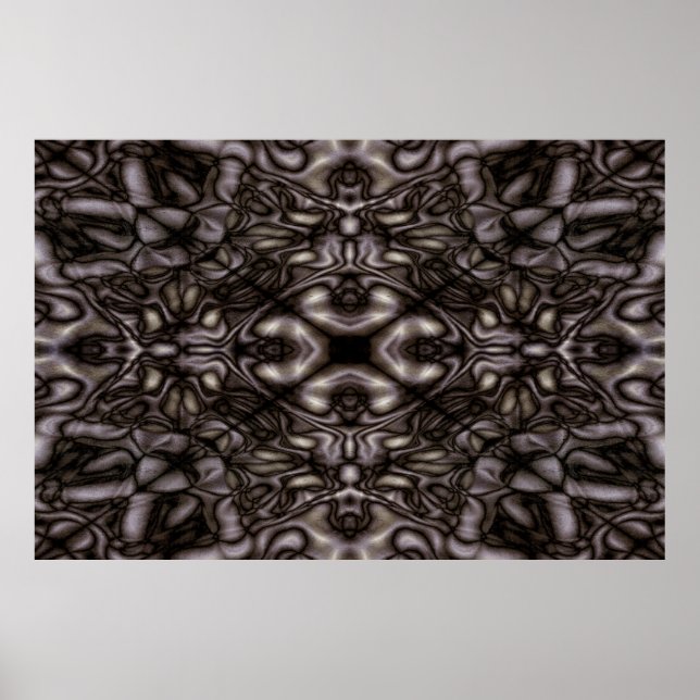 Black and white kaleidoscope pattern poster (Front)