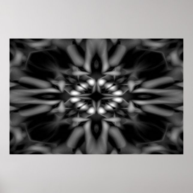 Black and white kaleidoscope pattern poster (Front)