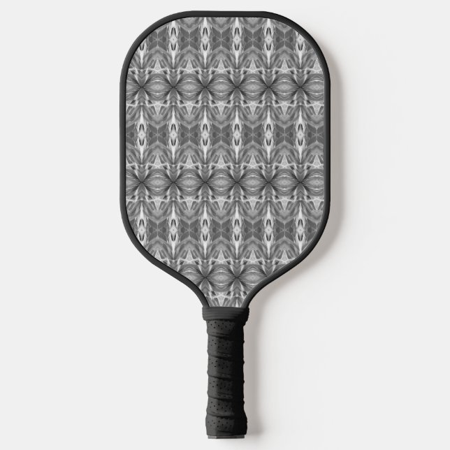 Black and White Kaleidoscope / Tie-Dye Pattern  Pickleball Paddle (Front)