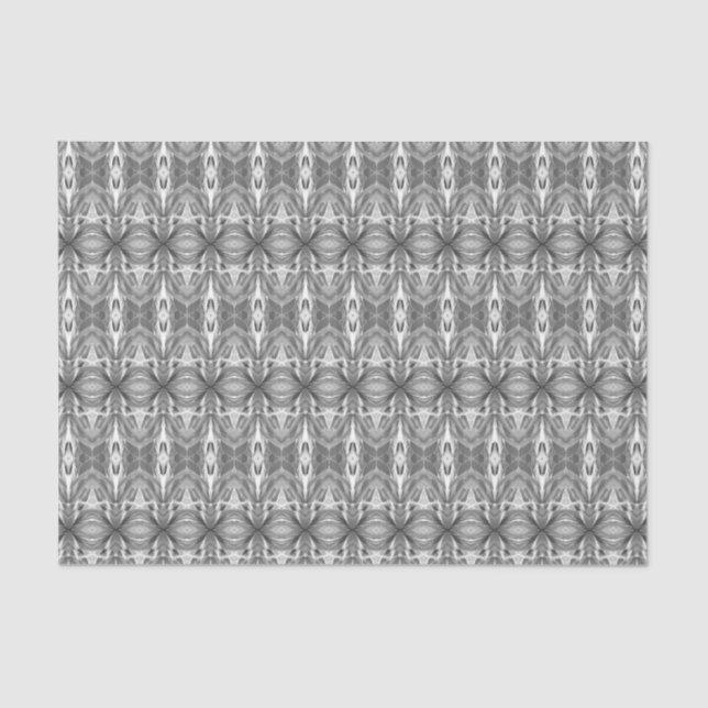 Black and White Kaleidoscope / Tie-Dye Pattern Tissue Paper (Front)