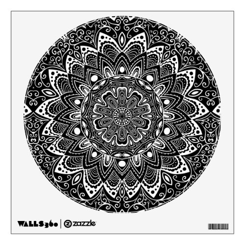 Black and White kaleidoscope Wall Sticker