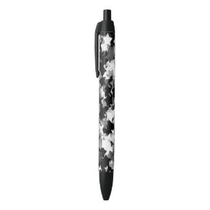 Black and White Kawaii Stars Background Pen