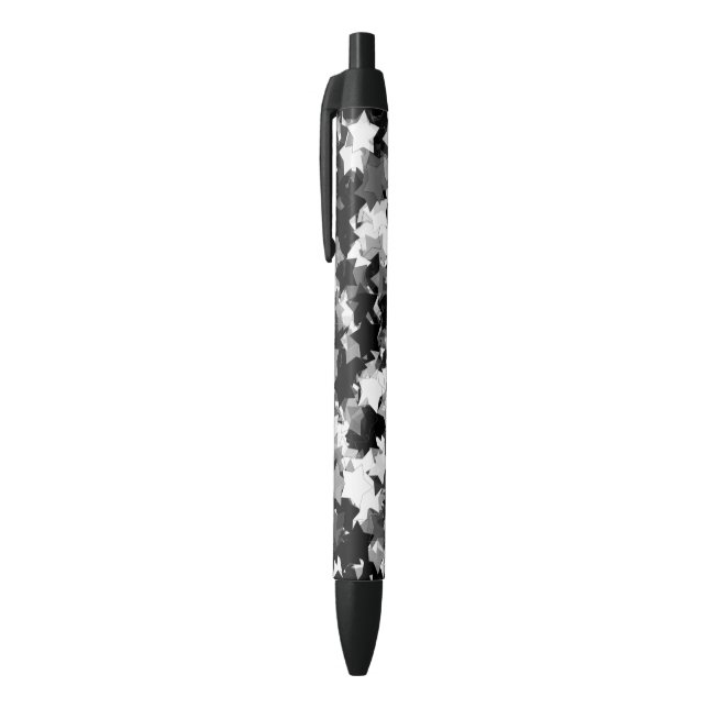 Black and White Kawaii Stars Background Pen (Top (Vertical))
