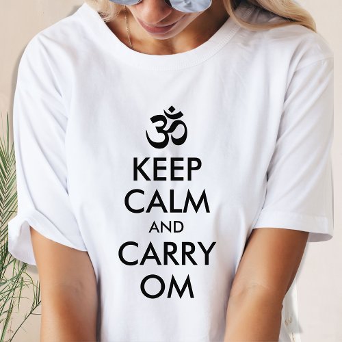 Black and White Keep Calm and Carry Om T_Shirt
