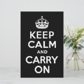 Black and White Keep Calm and Carry On (Standing Front)