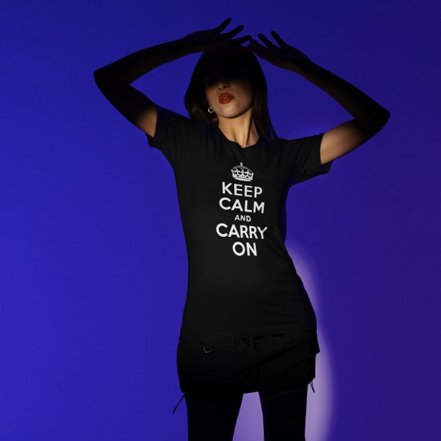 Black and White Keep Calm and Carry On T-Shirt (Black and White Keep Calm and Carry On T-Shirt)