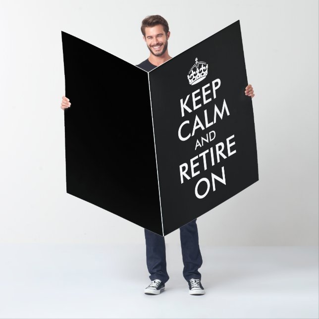 Black and White Keep Calm and Retire On Card (In Situ)