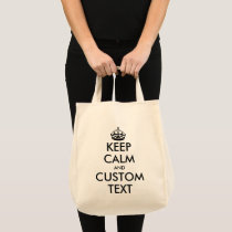 Black and white Keep Calm grocery tote bag