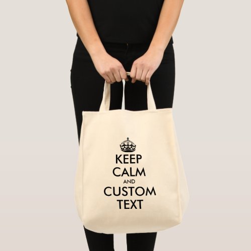 Black and white Keep Calm grocery tote bag