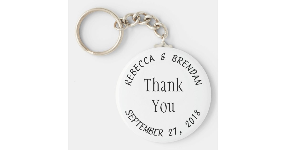 Black and White Key Chain Rings Wedding Text