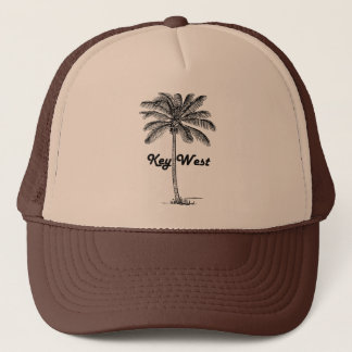 Black and White Key West Florida & Palm design Trucker Hat