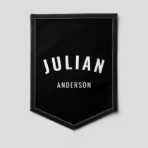 Black and White Kid's Name Room Pennant