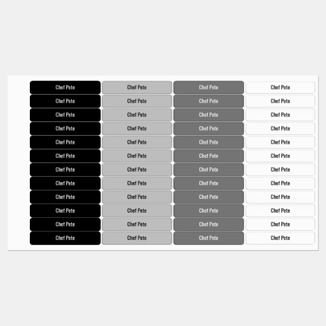 Black and White Kids Waterproof Name Label  (Sheet)