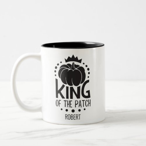 Black and White King of the Patch Thanksgiving Two_Tone Coffee Mug