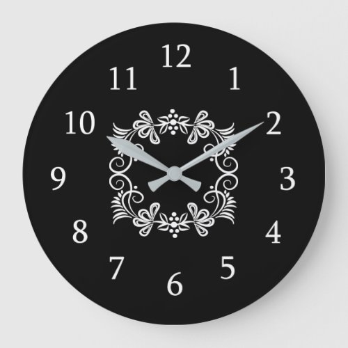 Black And White Kitchen Large Clock