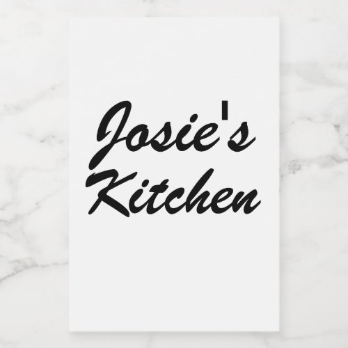 Black and White Kitchen Personalized Food Labels