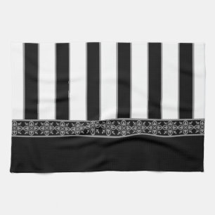 Black and white kitchen towel