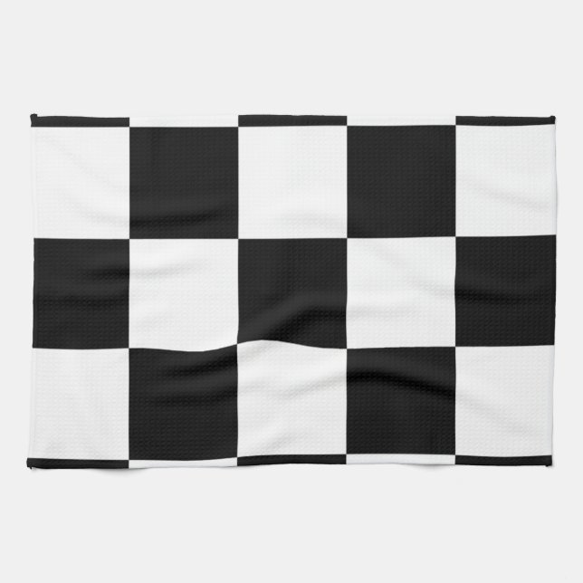 Black and white   kitchen towel (Horizontal)