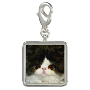 Black and White Kitten Charm