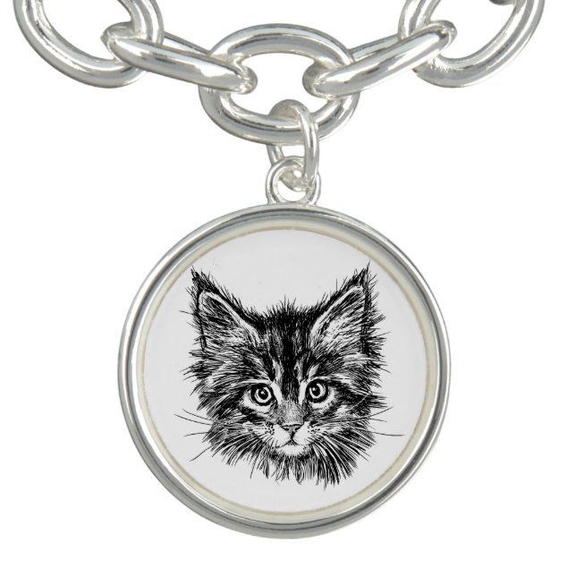 Black and White Kitten Face Bracelet (Design)