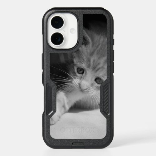 Black and White Kitten Photograph iPhone 16 Case