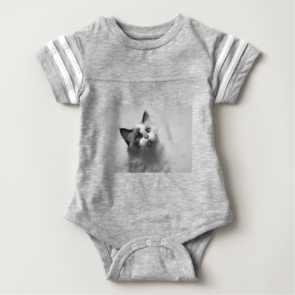 Black And White Kitten Portrait Baby Bodysuit